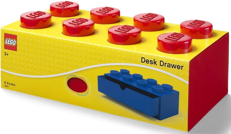 Lego 40211731 Desk Drawer 8 Knobs Stackable Storage Box, Blue